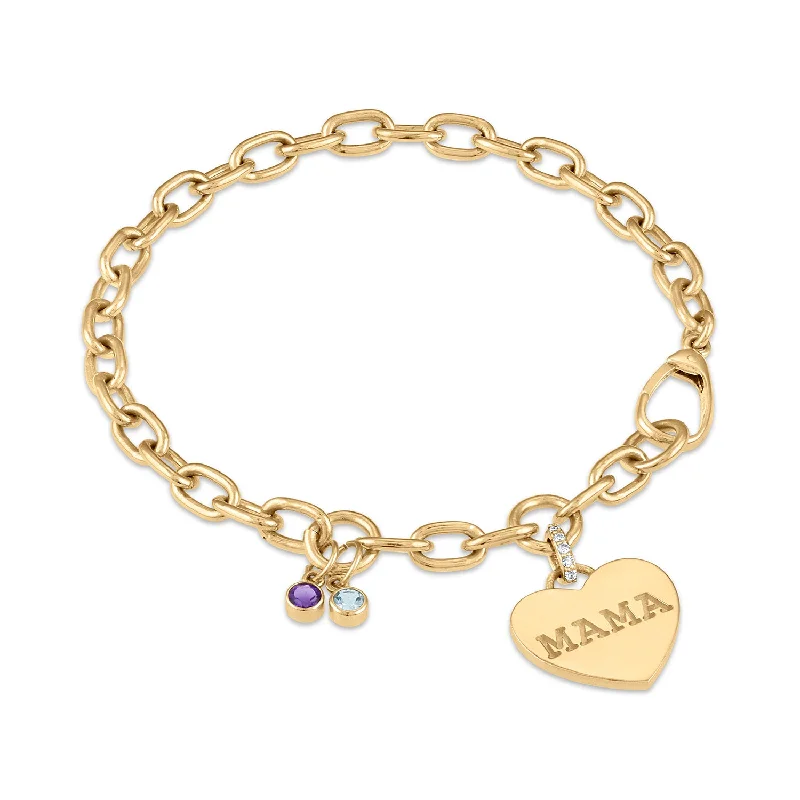 large gold bangles for women-Mama Charm Bracelet