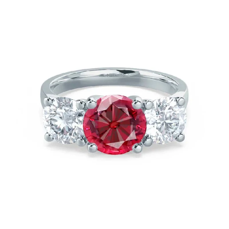 LEANORA - Chatham® Round Ruby 950 Platinum Trilogy