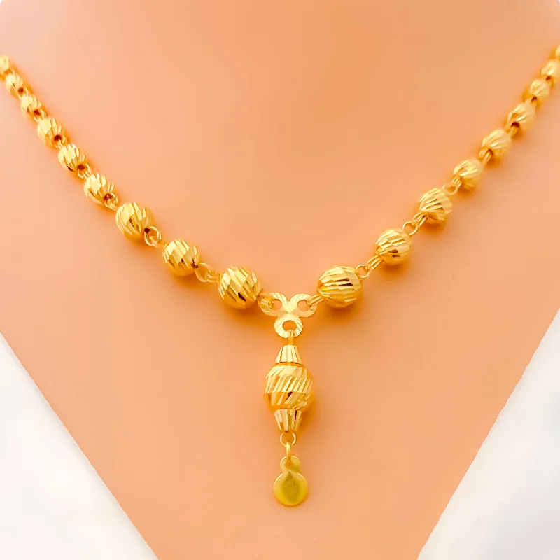 star necklaces for women-Elegant Charming 21k Gold Necklace