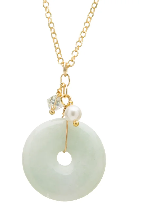 gold chain necklaces for women-Jade Coin Pendant Necklace