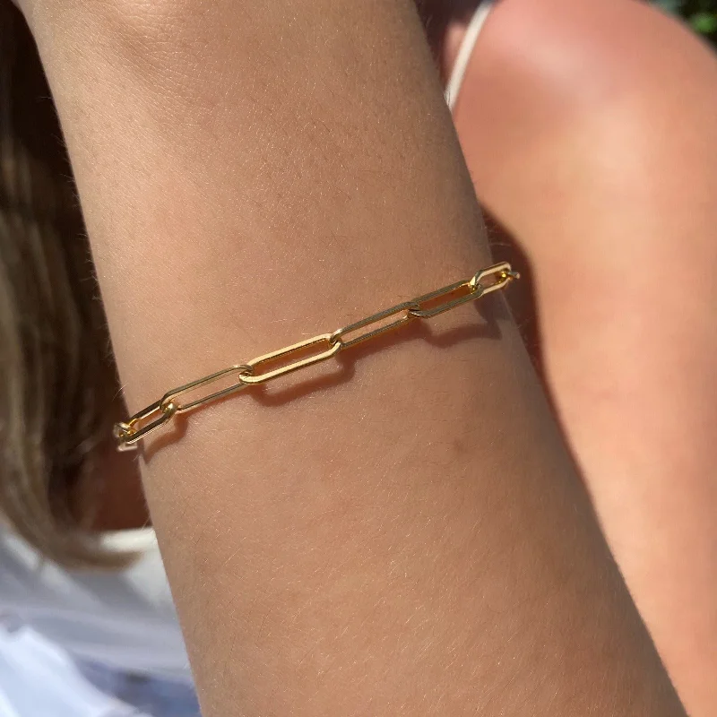 bangles for everyday wear-Gold Filled Paperclip Bracelet