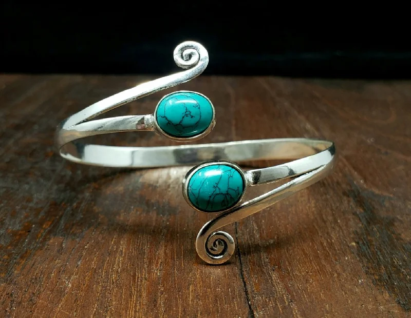 chunky bangles for women-Winds of Turquoise Bracelet