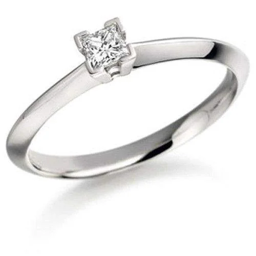 best selling engagement rings for women-0.15ct Princess Cut Diamond Engagement Ring - Various Metals Available - EN53P15