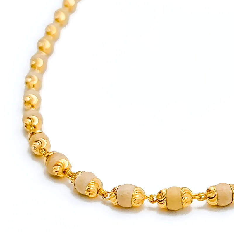 long gold necklaces for women-Graceful Iconic 22k Gold Tulsi Mala - 26"