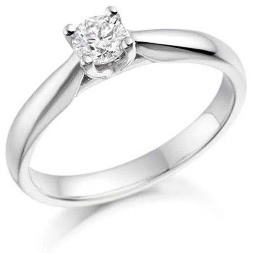 cushion cut engagement rings for women-0.25ct Round Diamond Engagement Ring - Various Metals Available - EN66R25