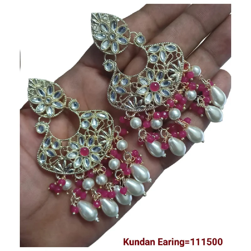 diamond stud earrings for women-Padmawati Bangles Gold Plated Kundan Stone Dangler Earrings