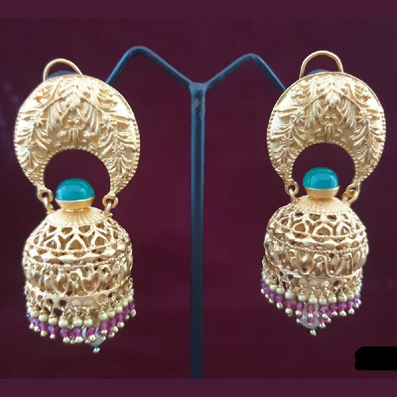 sterling silver hoop earrings for women-Neepa Jewells Copper Gold Jhumki Earrings