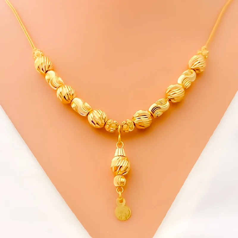 affordable necklaces for women-Dressy Decorative 21k Gold Necklace