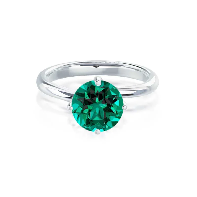 ANNORA - Chatham® Emerald 950 Platinum Twist Solitaire Ring