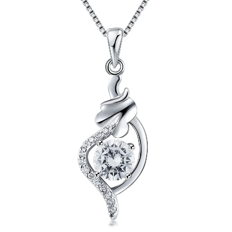 fine jewelry necklaces for women-925 sterling silver necklace female chain clavicle simple diamond pendant sterling