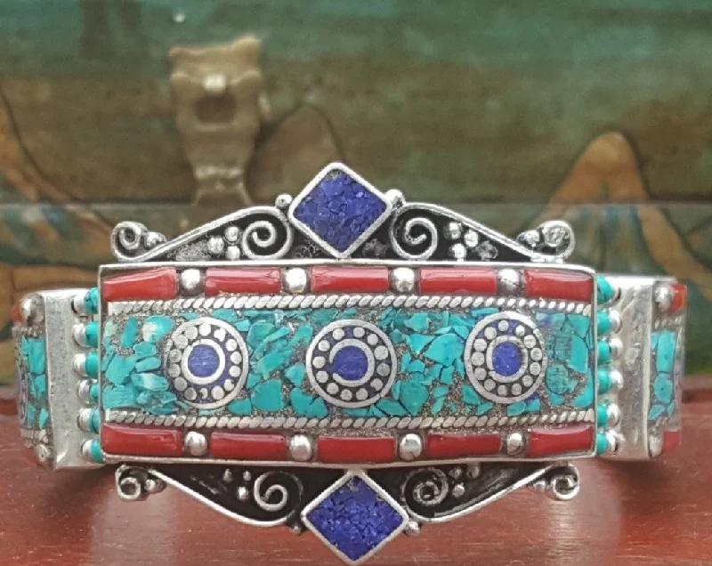 vintage bangles for women-Tibetan Karuna Mosaic Bracelet