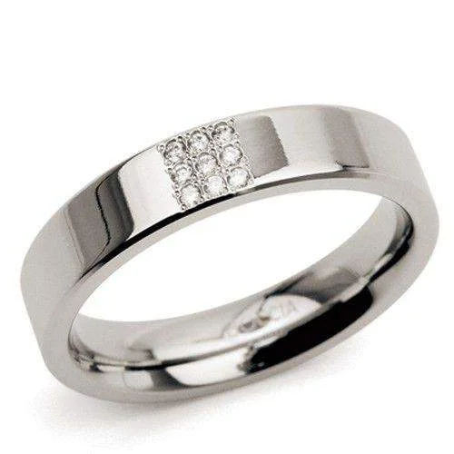 princess cut engagement rings with diamonds for women-Titanium Ring with Round Diamonds 0121