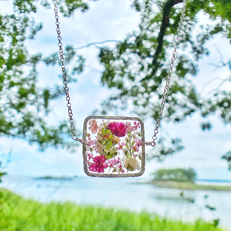 delicate necklaces for women-Pink Botanical Garden Necklace - BG48