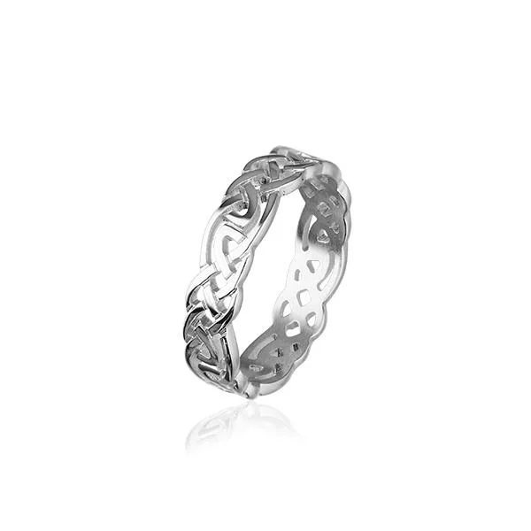 affordable diamond engagement rings for women-Celtic Knotwork Ring Silver or Gold - XR129 - 7mm R-Z