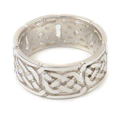 silver engagement rings for women-Silver or Gold Celtic Ring - XXR132 12mm Sizes Z1-Z5