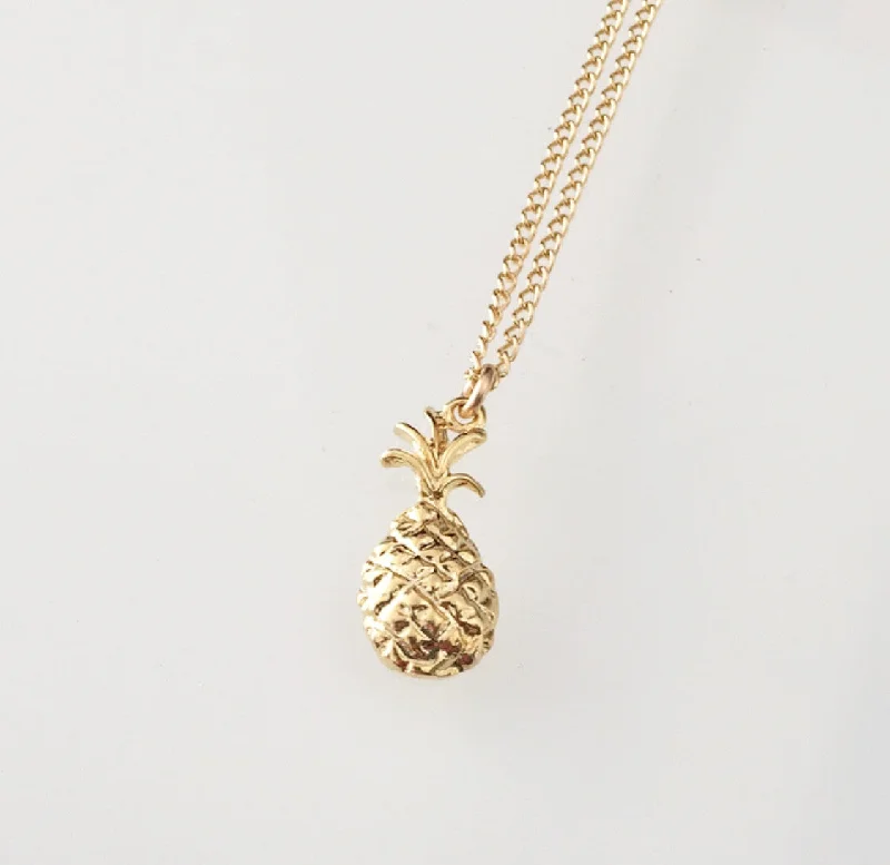 unique necklaces for women-Mini Pineapple Necklace Gold or Silver