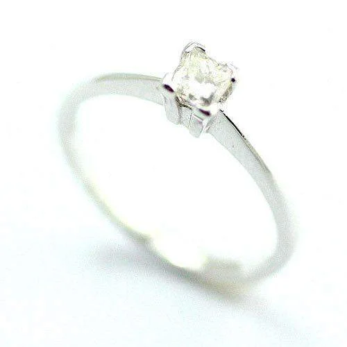 unique engagement rings for women-18ct White Gold Princess Cut Diamond Ring 0.25ct