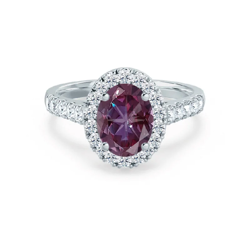 ROSA - Chatham® Alexandrite & Diamond 950 Platinum Halo