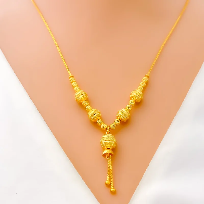 gemstone crystal necklaces for women-Ethereal Lovely 22k Gold Necklace