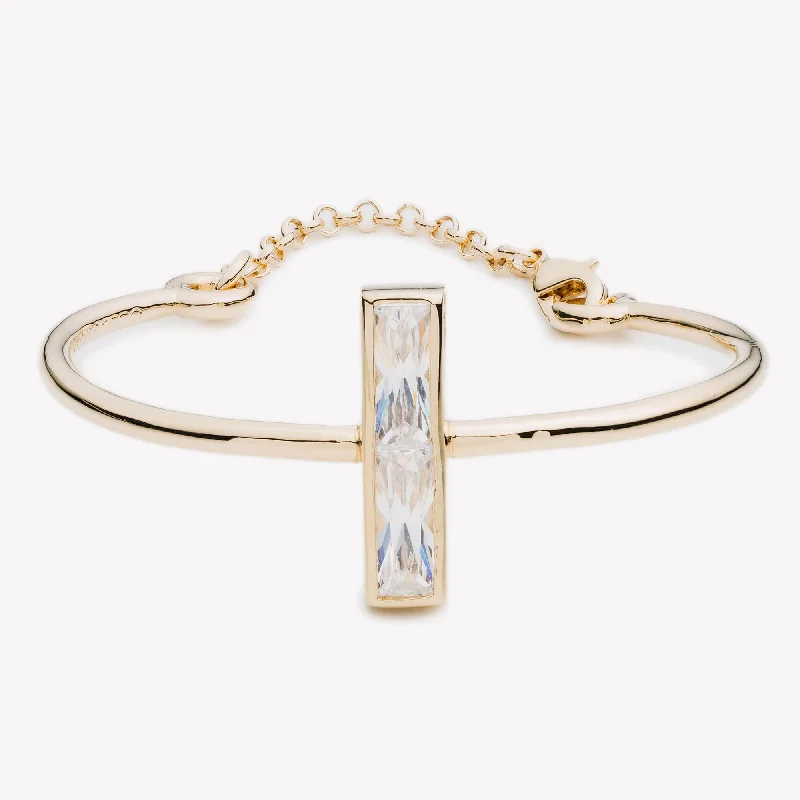 statement bracelets for women-BAGUETTE CROSSBAR CUFF