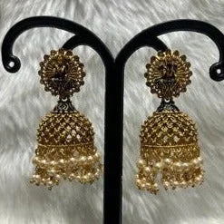 dangle earrings for women-Infinity Jewels Gold Plated Jhumki Earrings