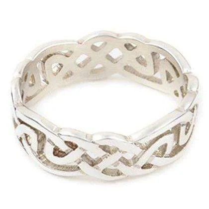 stackable engagement rings for women-Sterling Silver or Gold Celtic Ring - XXR129 - 8mm - Large Sizes