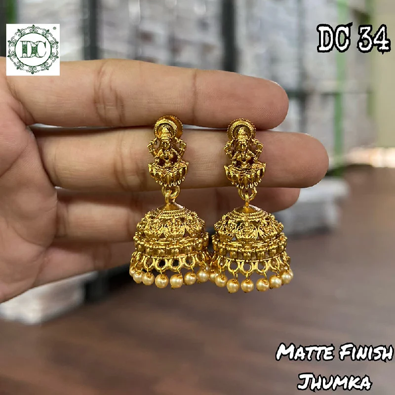 luxury drop earrings for women-Diksha Collection Gold Plated Jhumki Earrings