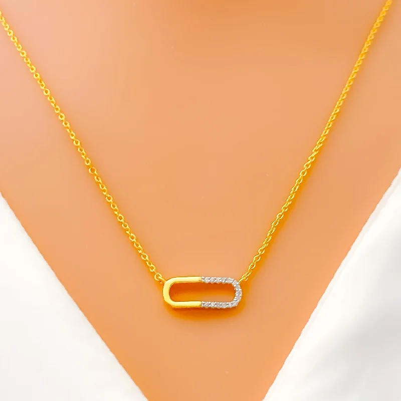 gemstone pendant necklaces for women-Twinkling Dressy Oval Diamond + 18k Gold Necklace