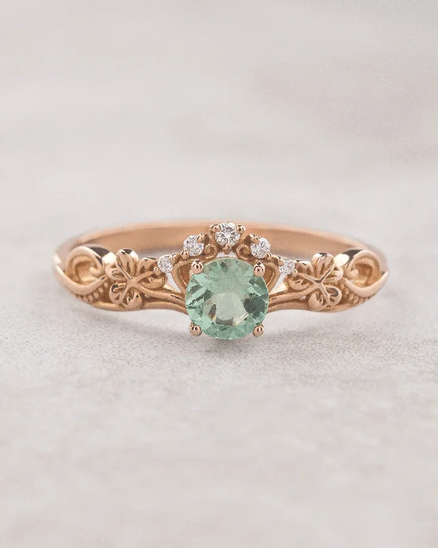 Mint green tourmaline engagement ring / Horta