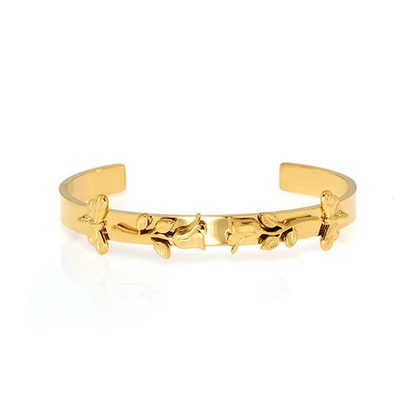 fashion gold bracelets for women-Secret Garden Bangle