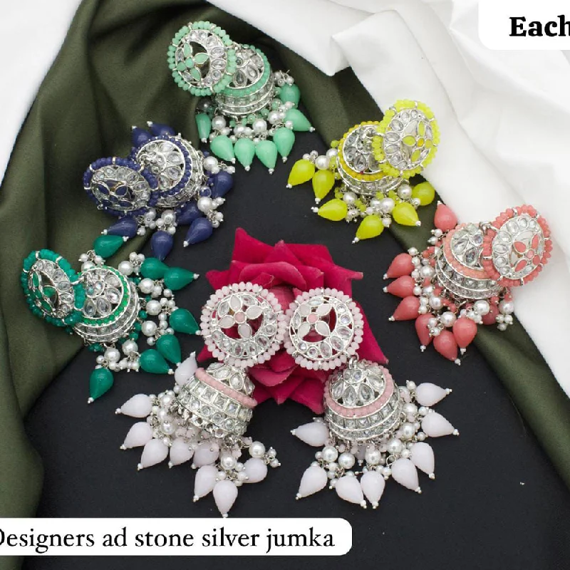 affordable earrings for women-Manisha Jewellery Silver Plated Jhumki Earrings