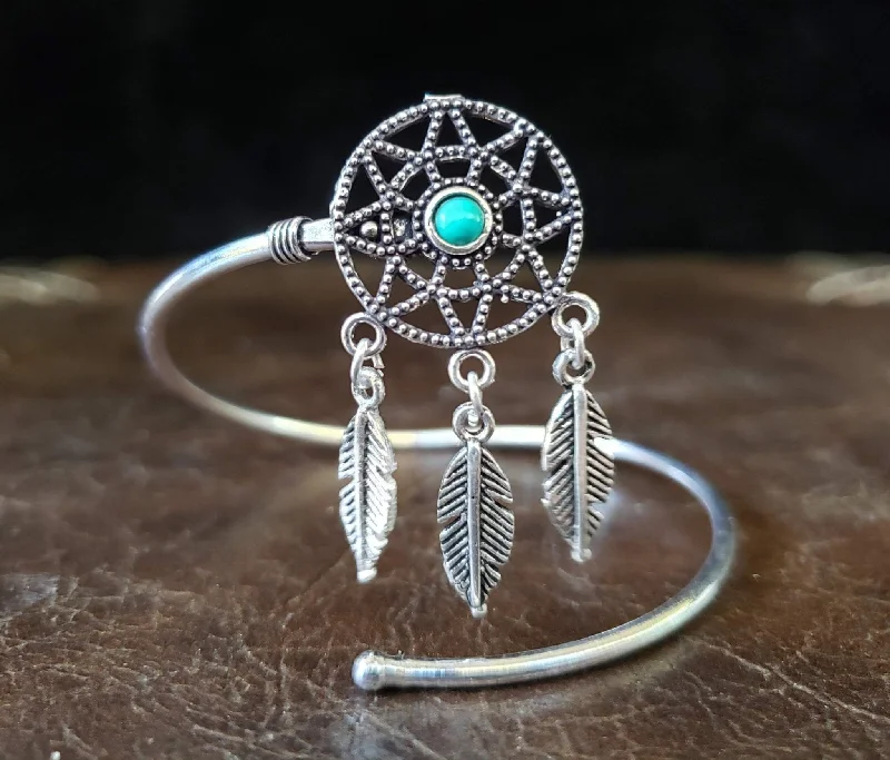 trendy bracelets for women-Turquoise Dream Catcher Bracelet