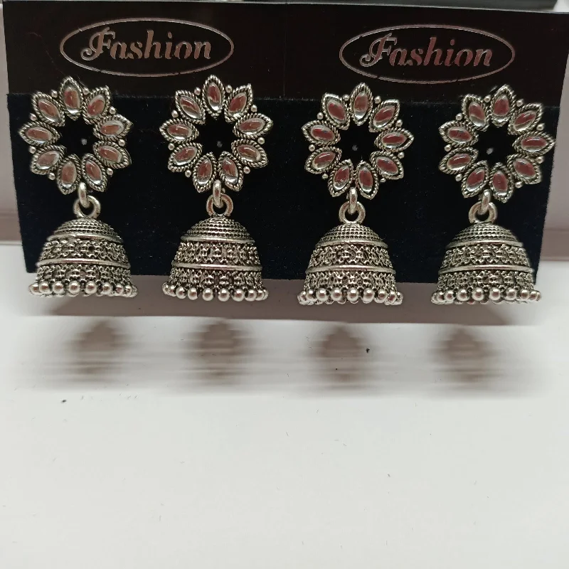 diamond earrings for women-Tahura Oxidised Plated Jhumki Earrings