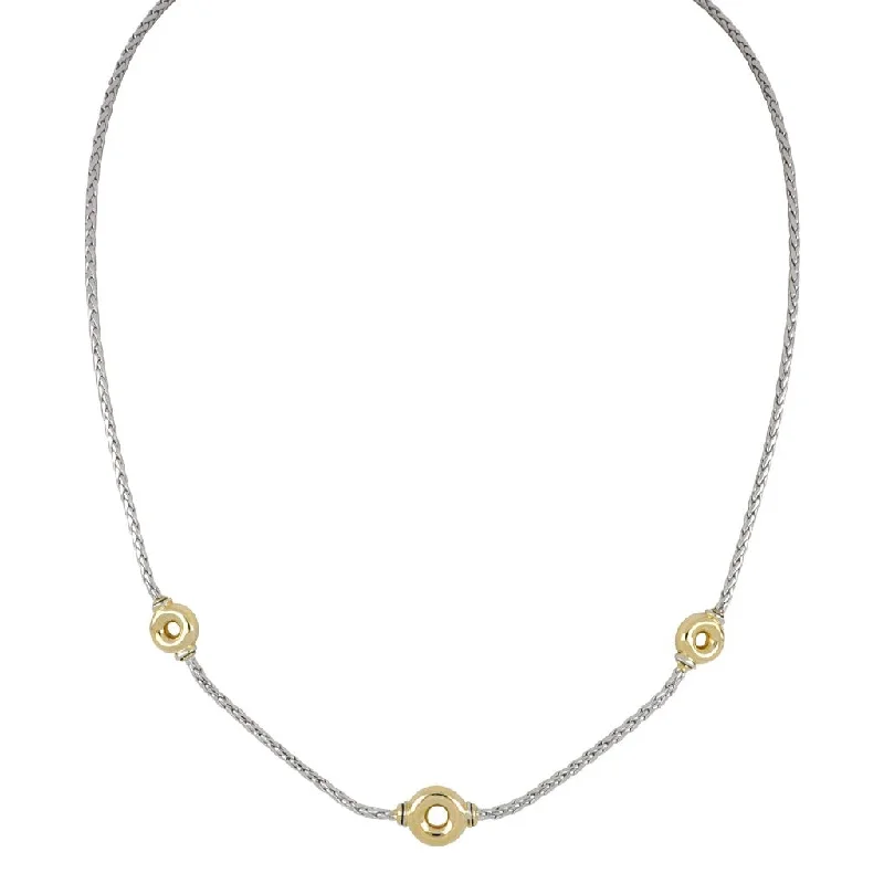 gift necklaces for women-Ciclo D'Amor Petite Two Tone 3 Station Necklace