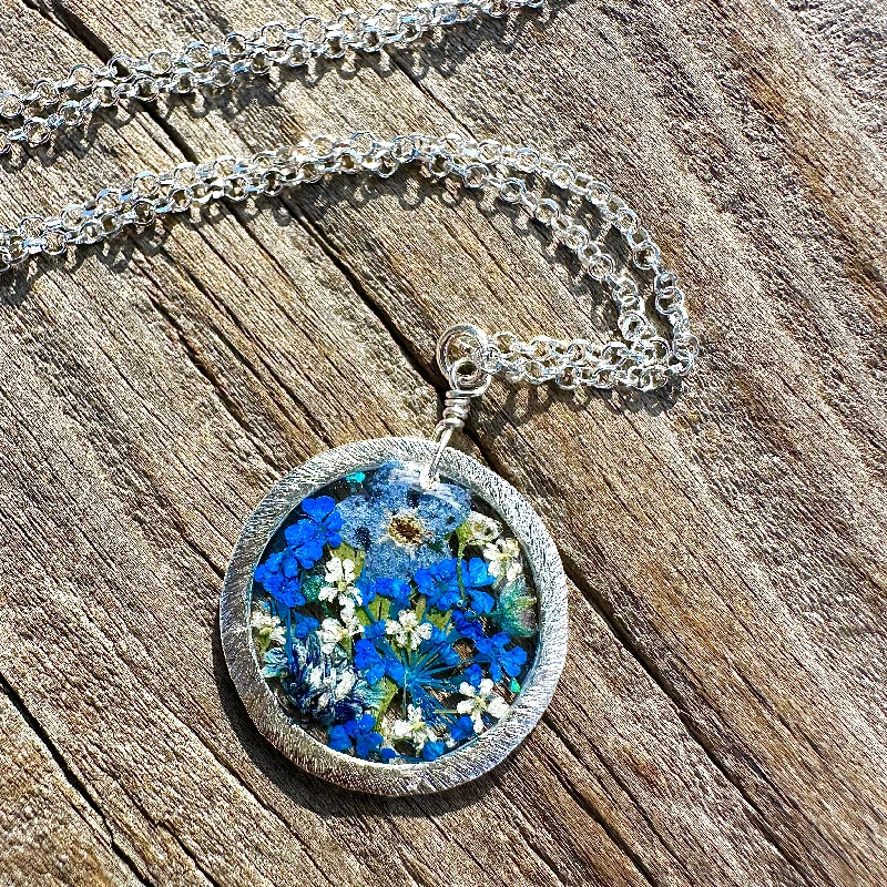 rose gold necklaces for women-Blue Botanical Garden Necklace - BG 205