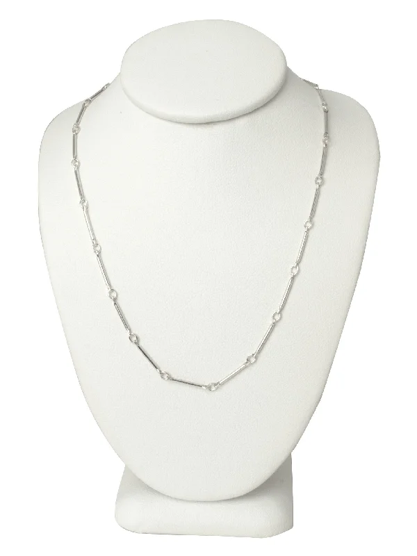 layered gold necklaces for women-Silver Line Chain Necklace