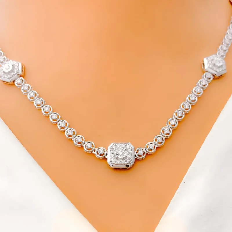 classic gold necklaces for women-Sophisticated Evergreen Diamond Necklace