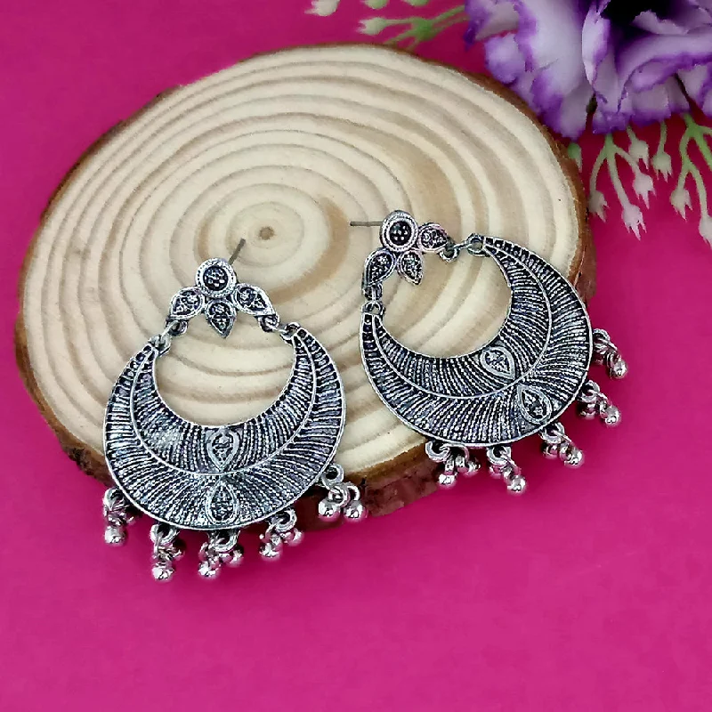 cute earrings for women-Amina Creation Silver Plated Dangler Earrings