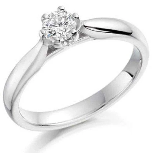 princess cut engagement rings for women-0.25ct Round Diamond Engagement Ring - Various Metals Available - EN69R25