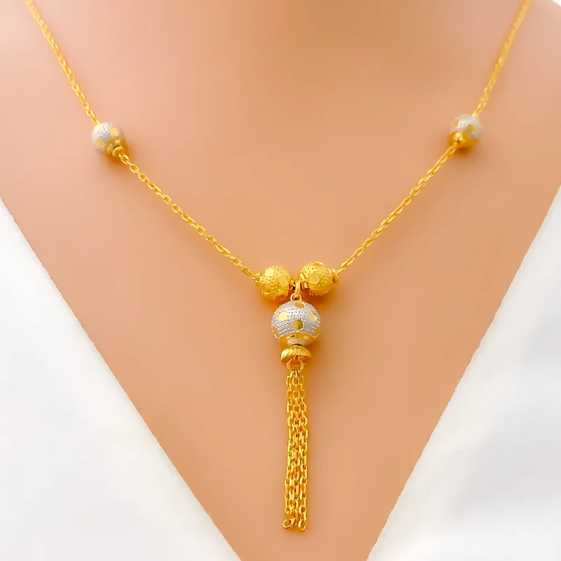 gold heart necklaces for women-Fancy Multi-Color 22k Gold Necklace