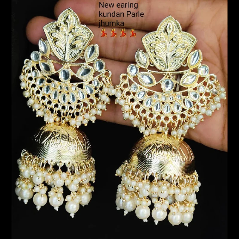 beautiful pearl earrings for women-Lucentarts Jewellery Gold Plated Jhumki Earrings