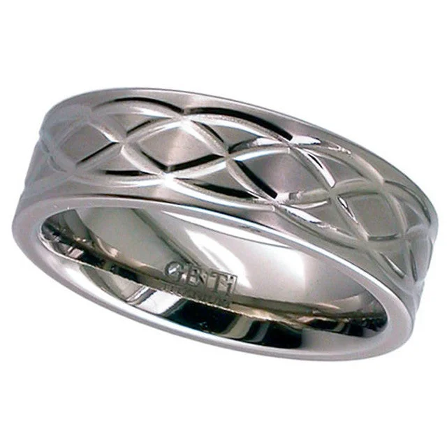 bridal engagement rings for women-Titanium Celtic Knot Wedding Ring  T018