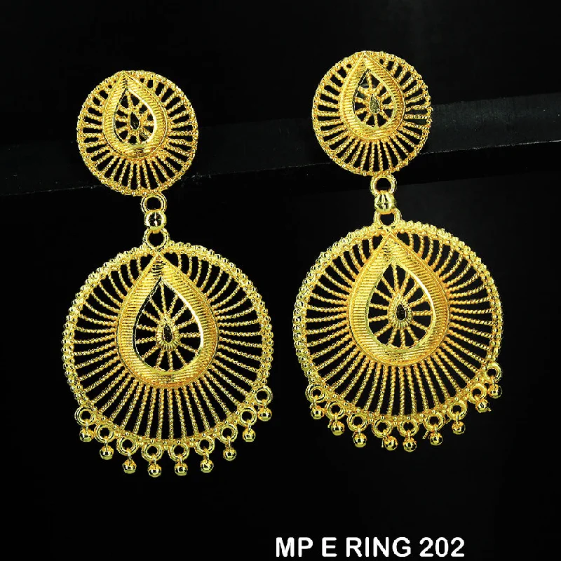 chic drop earrings for women-Mahavir Gold Plated Dangler Earrings