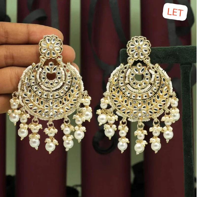 diamond stud earrings for women-Lucentarts Jewellery Gold Plated Dangler Earrings