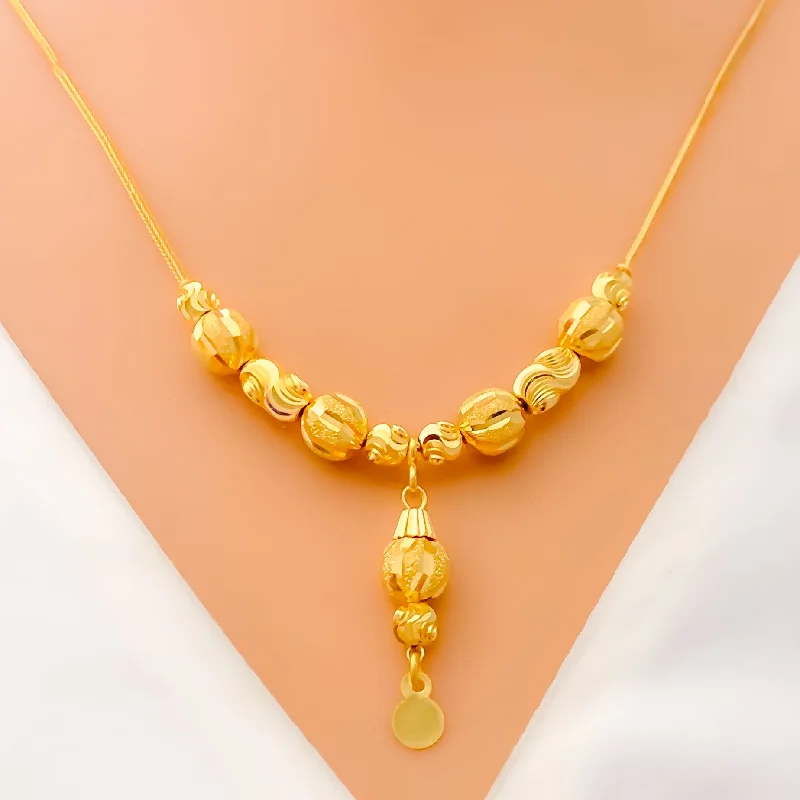 colorful necklaces for women-Beadwork Delightful 21k Gold Necklace