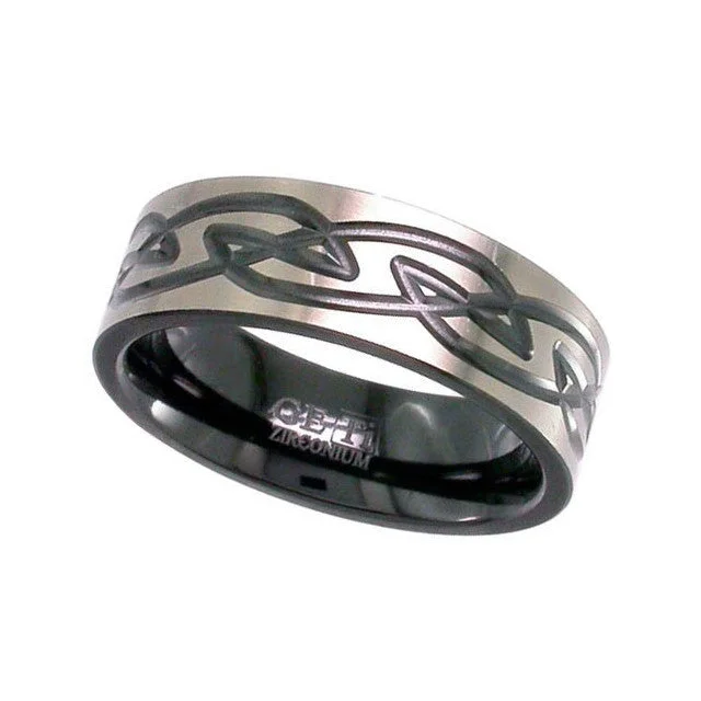 unique wedding engagement rings for women-Zirconium Celtic Ring - 4059RB GET