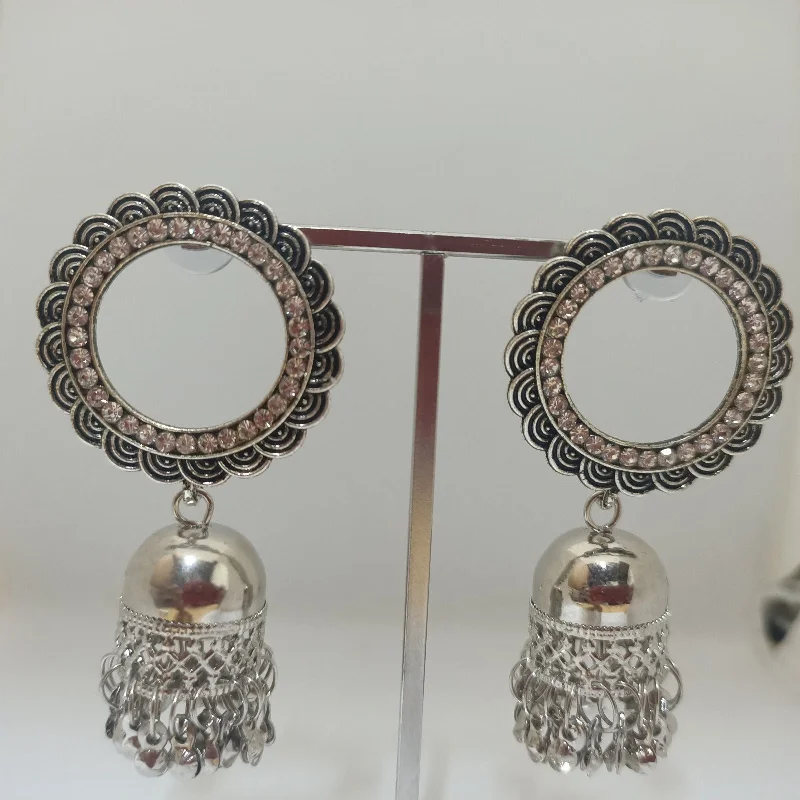 diamond drop earrings for women-Tahura Oxidised Plated Jhumki Earrings