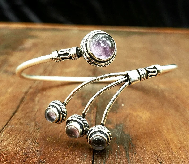 fashion bangles for women-Amethyst Comet Bracelet