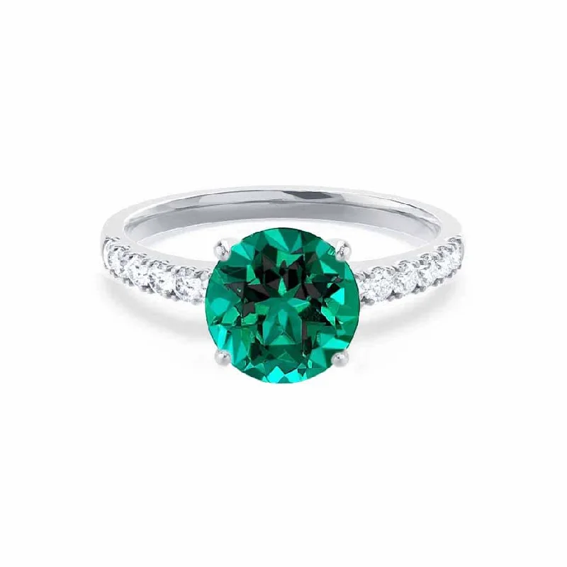 GISELLE - Chatham® Emerald & Diamond 950 Platinum Ring