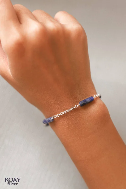 chunky bangles for women-Blue Stone Bracelet